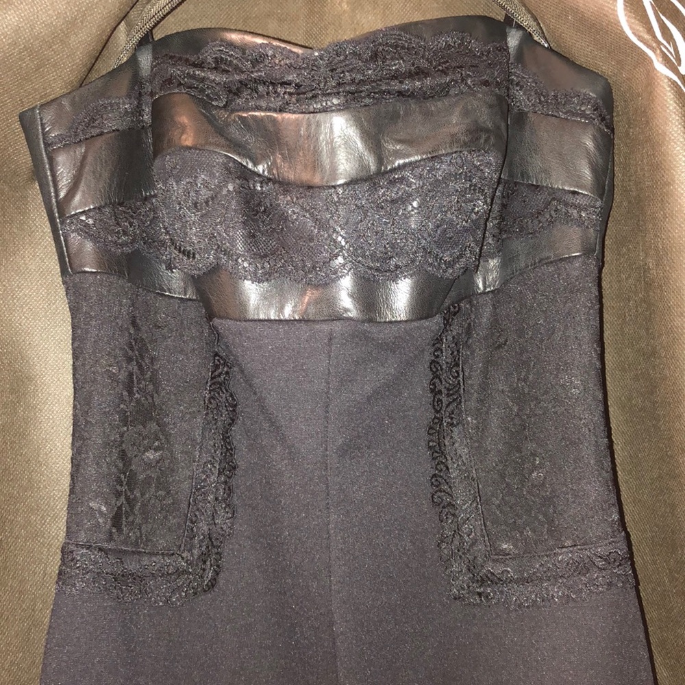 Danier leather and lace black dress. New with tags